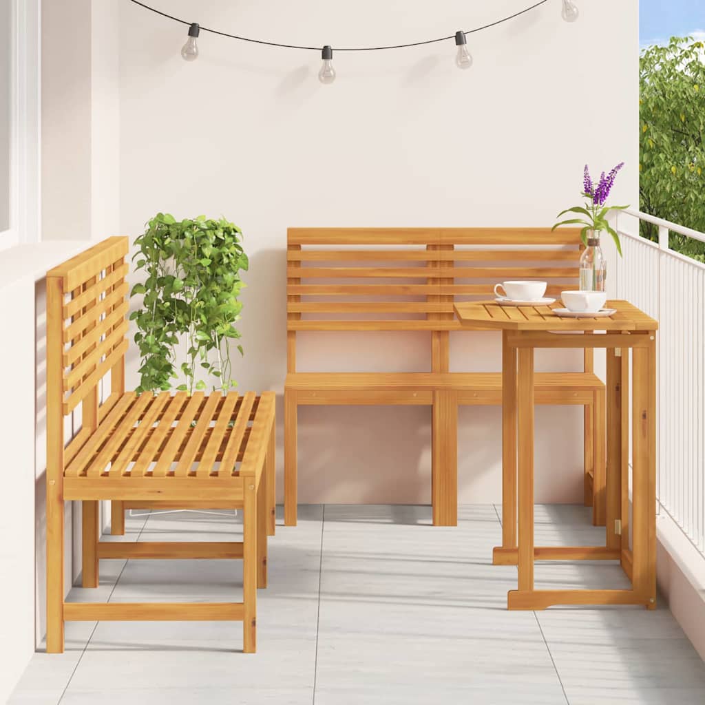 5-teiliges Garten-Esszimmer-Set aus massivem Akazienholz